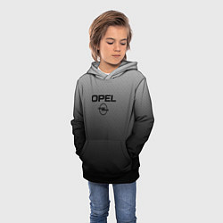 Толстовка-худи детская Opel тёмно-серый градиент, цвет: 3D-черный — фото 2