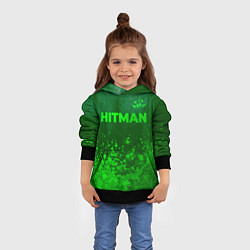 Толстовка-худи детская Hitman - green gradient посередине, цвет: 3D-черный — фото 2