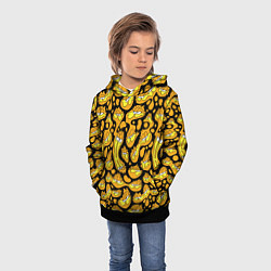 Толстовка-худи детская Гарфилд паттерн, цвет: 3D-черный — фото 2