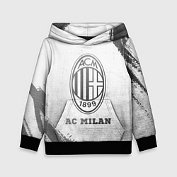 Толстовка-худи детская AC Milan - white gradient, цвет: 3D-черный