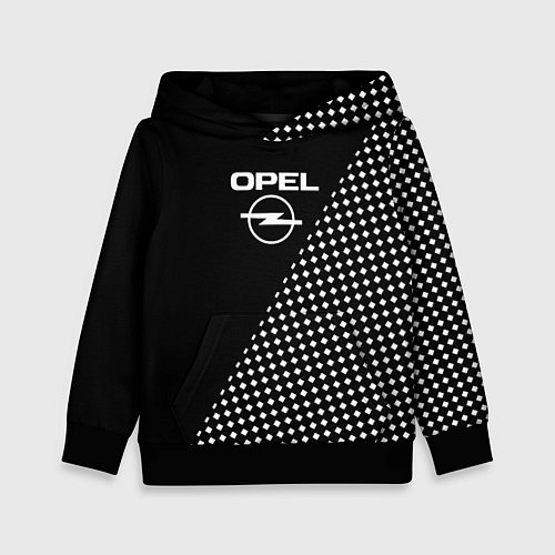 Детская толстовка Opel чёрно-белый шахматка / 3D-Черный – фото 1