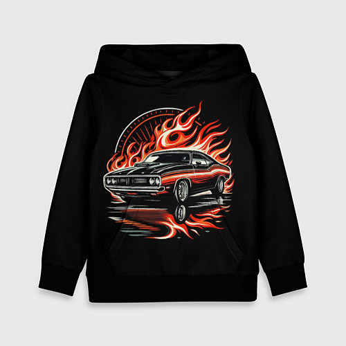 Детская толстовка Огненный автомобиль / 3D-Черный – фото 1