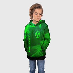 Толстовка-худи детская Fallout - green gradient вертикально, цвет: 3D-черный — фото 2