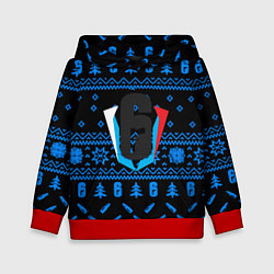 Толстовка-худи детская Rainbow six winter steel, цвет: 3D-красный