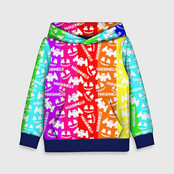 Толстовка-худи детская Marshmello rainbow, цвет: 3D-синий