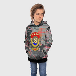 Толстовка-худи детская СССР краски ретро, цвет: 3D-черный — фото 2