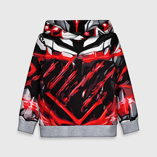 Детская толстовка Red and white abstraction on a black background / 3D-Меланж – фото 1