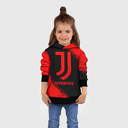 Толстовка-худи детская Juventus - red gradient, цвет: 3D-черный — фото 2