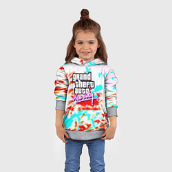 Толстовка-худи детская GTA vice city clors, цвет: 3D-меланж — фото 2