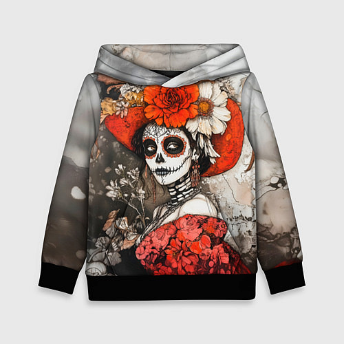 Детская толстовка Катрина в красном / 3D-Черный – фото 1