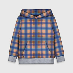 Толстовка-худи детская Клетка в клетку, цвет: 3D-меланж