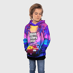 Толстовка-худи детская Vice city retro wave Lambo, цвет: 3D-черный — фото 2