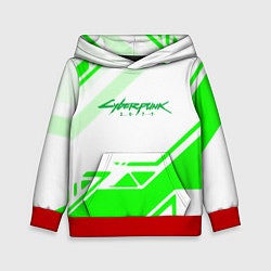 Толстовка-худи детская Cyberpunk 2077 geometry green, цвет: 3D-красный