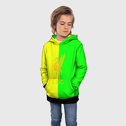 Толстовка-худи детская Ливерпуль текстура спорт, цвет: 3D-черный — фото 2