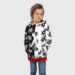 Толстовка-худи детская Half life руки, цвет: 3D-красный — фото 2