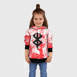 Толстовка-худи детская Берсерк лого в огне, цвет: 3D-черный — фото 2