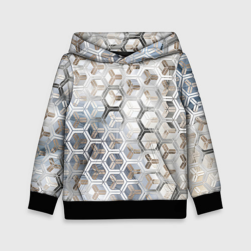 Детская толстовка Зеркальные соты с переливами света / 3D-Черный – фото 1