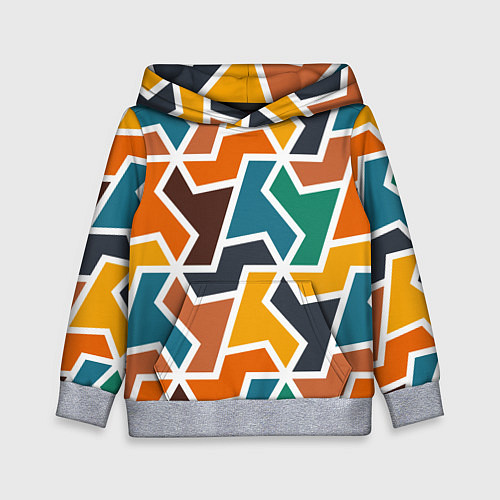 Детская толстовка Геометрический узор разноцветный / 3D-Меланж – фото 1