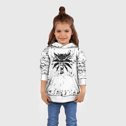 Толстовка-худи детская Ведьмак краски лого, цвет: 3D-белый — фото 2