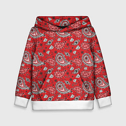 Детская толстовка Узор бандана красночерный