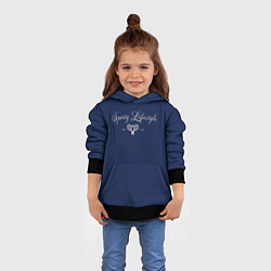 Толстовка-худи детская Sporty lifestyle синий фон для тенниса, цвет: 3D-черный — фото 2
