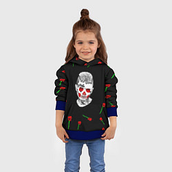 Толстовка-худи детская Lil peep rap band rose, цвет: 3D-синий — фото 2