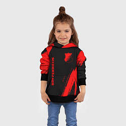 Толстовка-худи детская Hoffenheim - red gradient вертикально, цвет: 3D-черный — фото 2