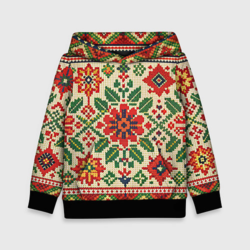 Детская толстовка Славянский узор и орнамент / 3D-Черный – фото 1