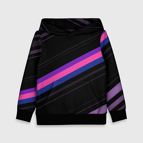 Детская толстовка Неоновые полосы / 3D-Черный – фото 1