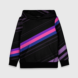 Толстовка-худи детская Неоновые полосы, цвет: 3D-черный