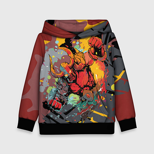 Детская толстовка Красный викинг / 3D-Черный – фото 1