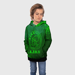 Толстовка-худи детская Ajax - green gradient, цвет: 3D-черный — фото 2