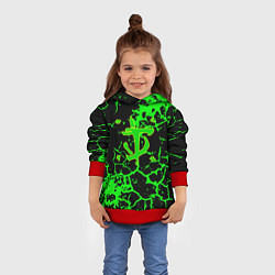 Толстовка-худи детская DOOM кислотная земля, цвет: 3D-красный — фото 2