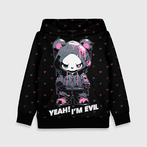 Детская толстовка Yeah - i am evil / 3D-Черный – фото 1