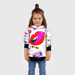 Толстовка-худи детская Вечеринка 90-х: Яркие символы эпохи, цвет: 3D-черный — фото 2