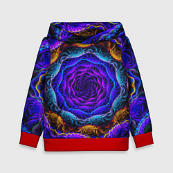 Толстовка-худи детская Неоновая психоделика, цвет: 3D-красный