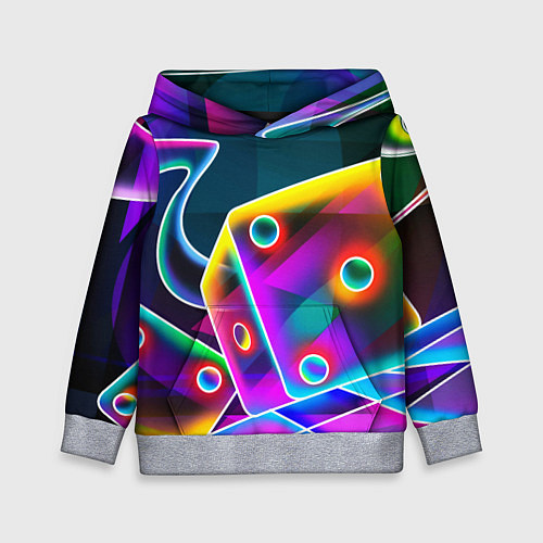 Детская толстовка Неоновая геометрия текстура / 3D-Меланж – фото 1