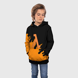 Толстовка-худи детская Half life orange fire, цвет: 3D-черный — фото 2