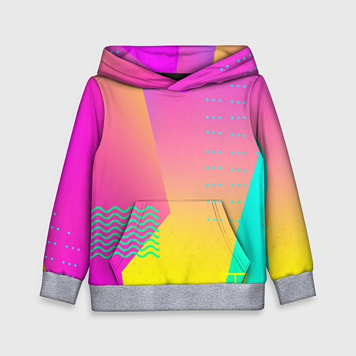 Детская толстовка Неоновая геометрия градиент / 3D-Меланж – фото 1