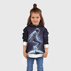 Толстовка-худи детская Michael Jackson on the moon, цвет: 3D-белый — фото 2