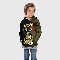 Толстовка-худи детская Золотой удав, цвет: 3D-меланж — фото 2