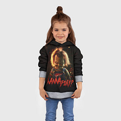 Толстовка-худи детская Chucky wanna play?, цвет: 3D-меланж — фото 2