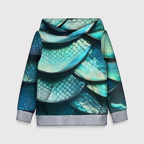 Детская толстовка Чешуя крупной рыбы / 3D-Меланж – фото 1