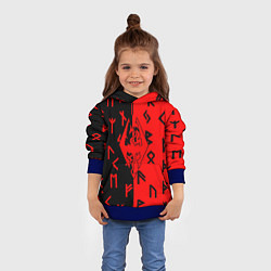 Толстовка-худи детская Скайрим руны, цвет: 3D-синий — фото 2