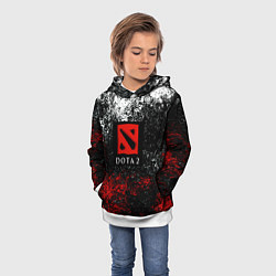 Толстовка-худи детская Dota 2 брызги красок, цвет: 3D-белый — фото 2