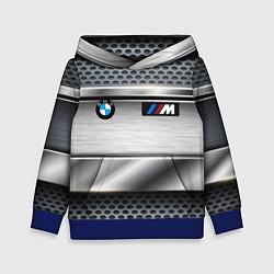 Толстовка-худи детская BMW metal texture, цвет: 3D-синий