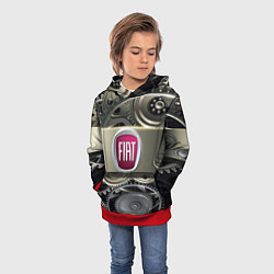 Толстовка-худи детская FIAT logo motors, цвет: 3D-красный — фото 2