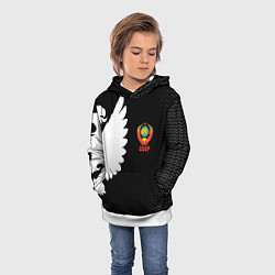Толстовка-худи детская СССР паттерн орёл, цвет: 3D-белый — фото 2