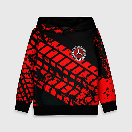 Детская толстовка Mercedes следы от шин / 3D-Черный – фото 1