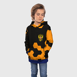 Толстовка-худи детская Герф РФ соты броня, цвет: 3D-синий — фото 2